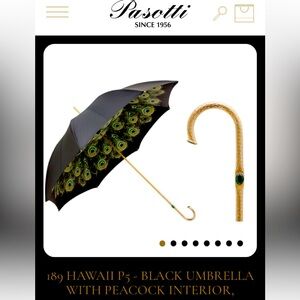 Coquette umbrella - Luxury Peacock Pasotti Umbrella